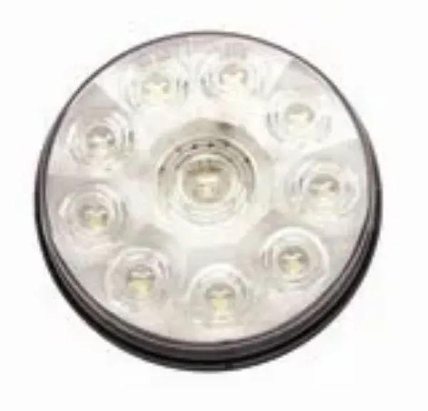 4-Inch Round White LED Auxiliary & Utility Light – 10 Diode, Hardwired, Grommet Mount