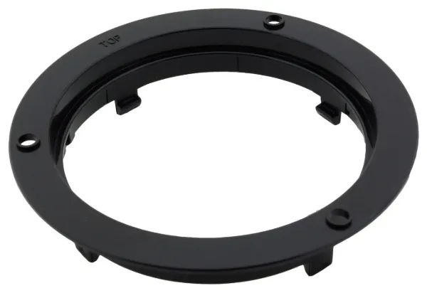 4-Inch Round Black ABS Flange-Mount Light Bezel