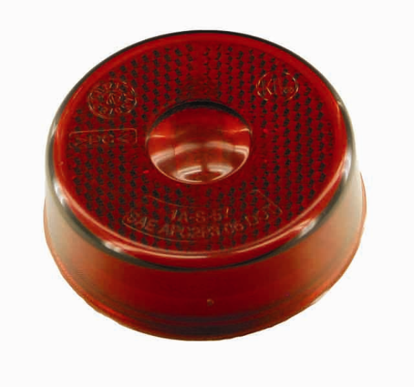 2.5 Inch Round Red Incandescent Marker Light With Reflector