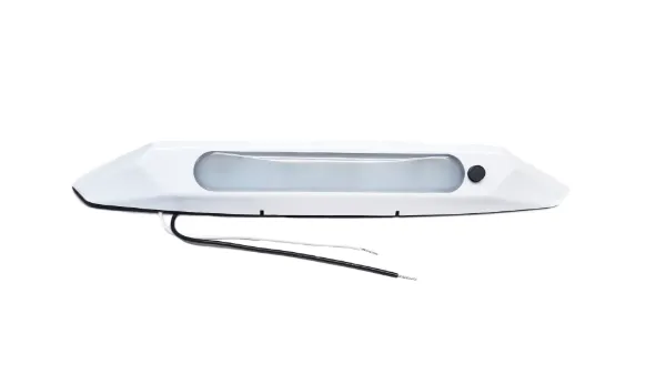 11-Inch Surface-Mount LED RV Porch Light – White & Amber LEDs, Built-In Switch, White Housing