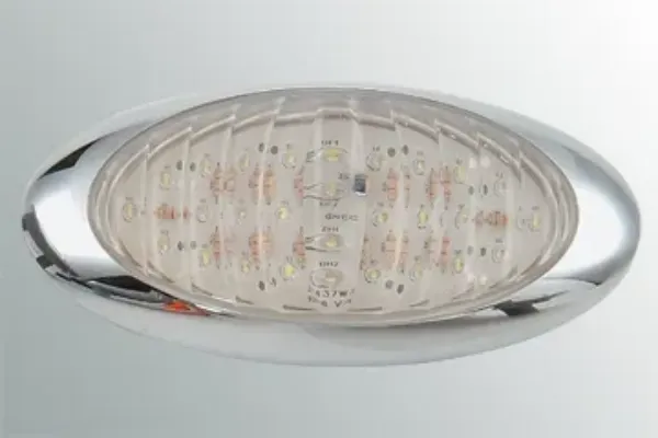 Round LED Utility Light – 16 White LEDs, Chrome Bezel