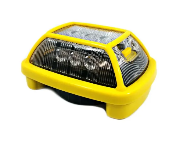 Amber 9-LED Battery-Powered Warning Beacon – Magnetic Mount, 3 AA Batteries, Single Flash, IP54