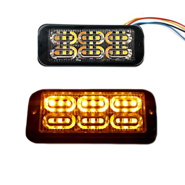 Warning Class 1 Double Stack Lighthead 18 Led Amber 10-24V 37 Patterns Pc Lens Alum Base