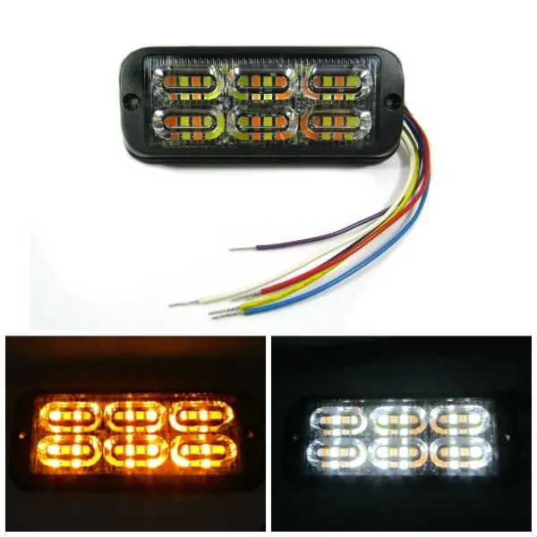 Warning Class 1 Double Stack Lighthead 36 Led Amber/White12-24V 37 PatternsPc Lens Alum Bse