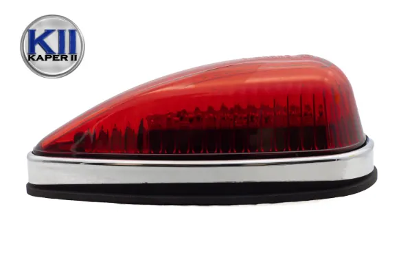 Signature Teardrop 14 SMD Red Marker Light Curved Chrome Base