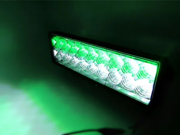 11.2" Double-Row White & Green LED Off-Road Light Bar – Combo Beam, 54W