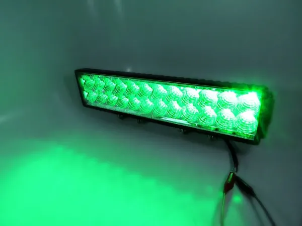 Off Road Green LED Light Bar Double Row 72W 14.5 Inch Aluminum Housing PC Lens
