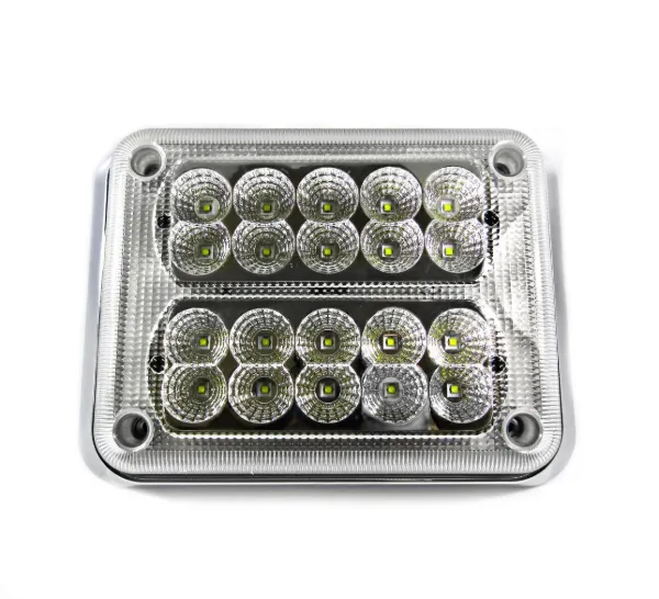 10 to 30V LED Scene Light 1615 Lumen 20 Diode Straight Beam with Chrome Base and Gasket