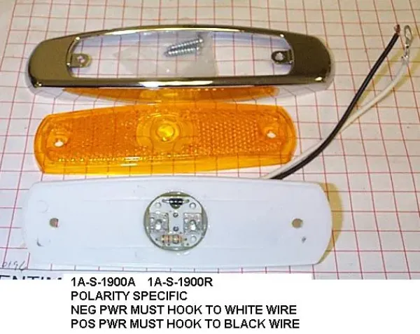 Peterbilt Amber 2 Diode LED Marker Light with Chrome Bezel