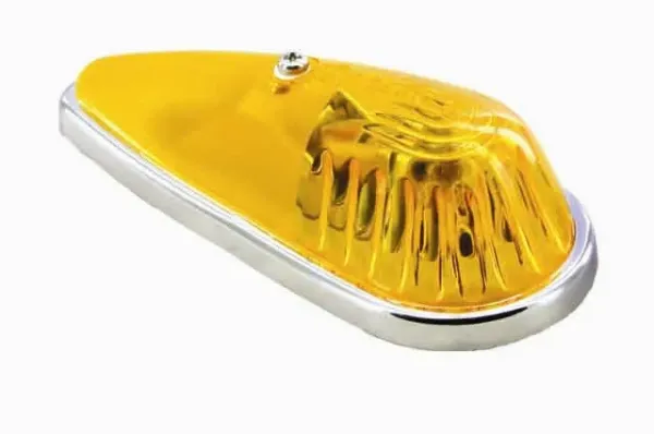 Cab Amber Teardrop Incandescent Marker Light Chrome Base