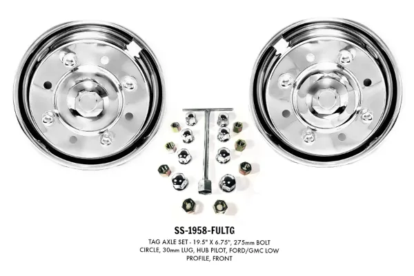 Ultimate Low-Profile Front Wheel Simulator Set – GM & Ford, 5.5" Pop-Off Caps, 2" Logo Area