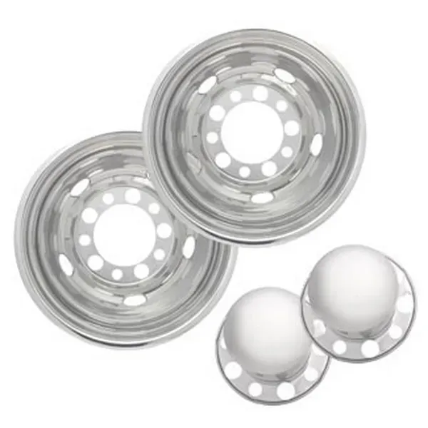22.5" x 8.25" Rear Wheel Simulator Set – 10 Lug, 11.25" Bolt Circle, 5 Hand Hole, 33mm Lug Nut Covers