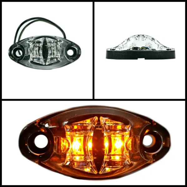 Dragon Eyes™ Core Amber LED Marker Light – Clear Lens, 7.5mm, 2-Wire