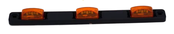 Amber LED Trailer Identification Light Bar – 24 LED, Black ABS Base, Hardwired