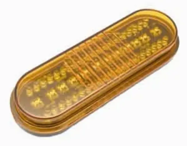 6" Oval Amber LED Front Park & Turn Light – 52 Diode, Hardwired, Grommet Mount