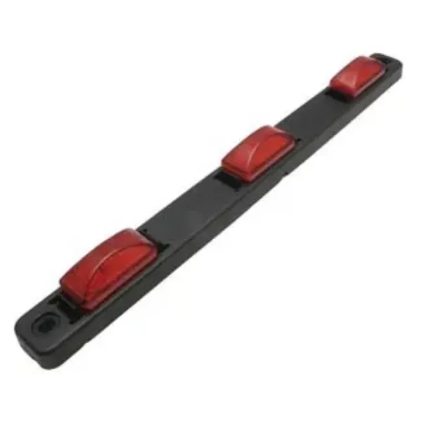 Red Incandescent Trailer Identification Light Bar – Black Plastic Base