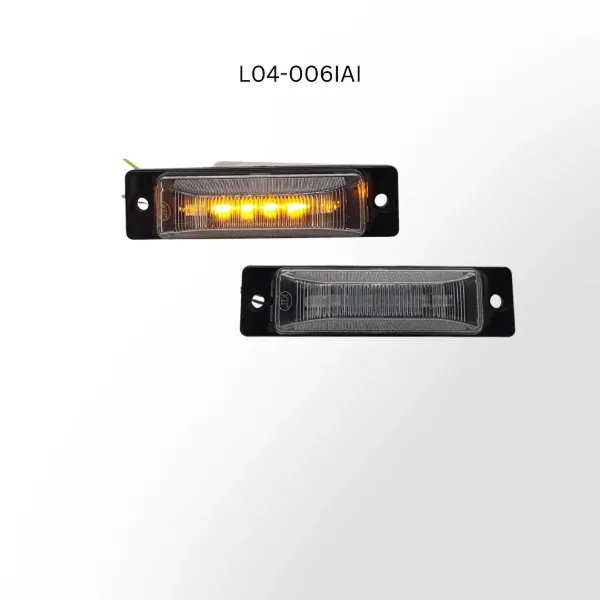 1.5" x 5" Amber 6-LED Surface-Mount Marker & Clearance Light – Clear Lens, 2-Wire