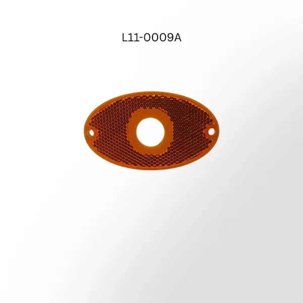 Oval Amber Reflector for 3/4" Light– 3.72" x 2.15", Adhesive & Screw Mount