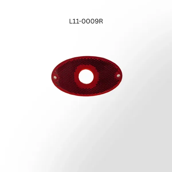 Oval Red Reflector for 3/4-Inch Marker Lights – 3.72" x 2.15", Adhesive & Screw Mount