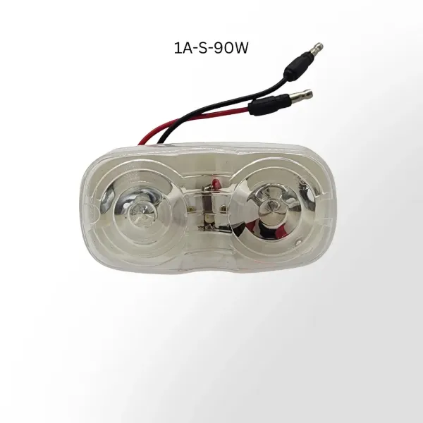 White Incandescent Cat's Eye Auxiliary Marker Light – Dual Bulb, 2-Wire Base
