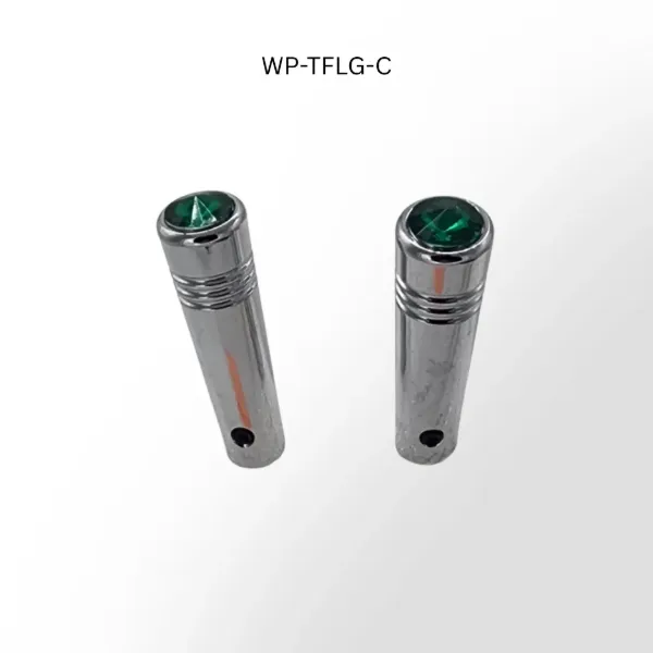 2 1/4 Inch Long Chrome Toggle Switch with Green Jewel