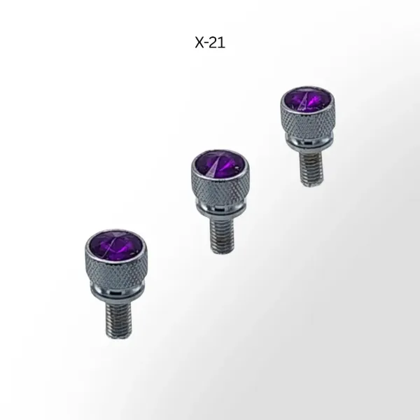 Kenworth Short Chrome Dash Screw with Purple Jewel Accent