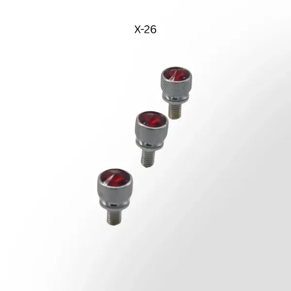 Kenworth Short Chrome Dash Screw with Red Jewel Accent