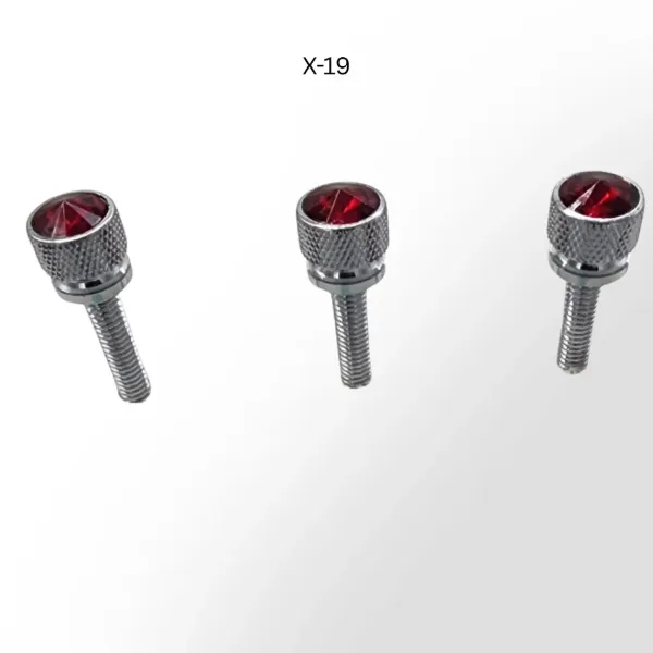 Kenworth Long Chrome Dash Screw with Red Jewel Accent