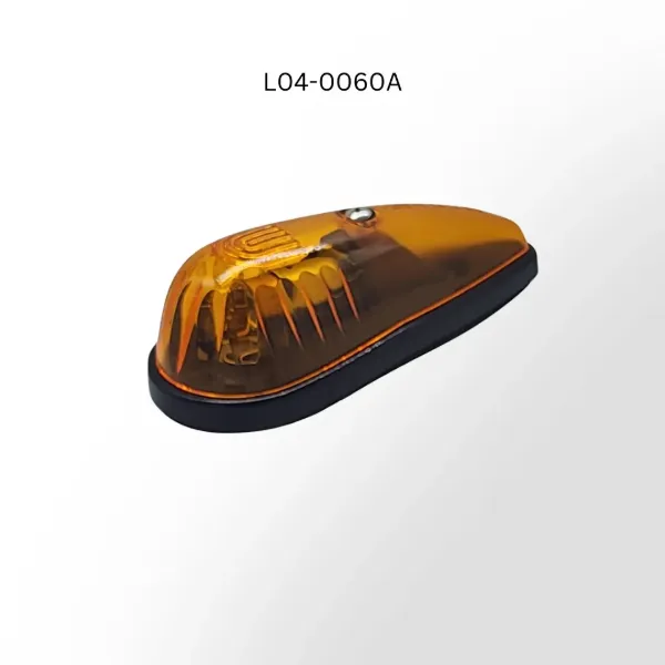Amber Teardrop Incandescent Cab Marker Light – Black Base with Gasket