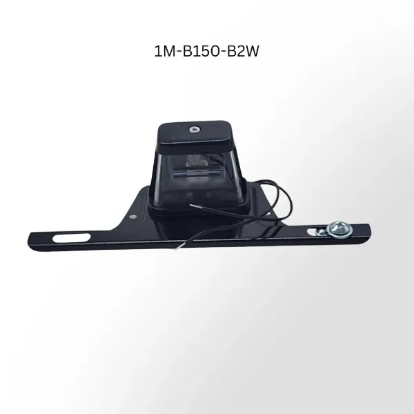 12V Incandescent License Plate Light with Bracket – Black Housing, 2-Wire