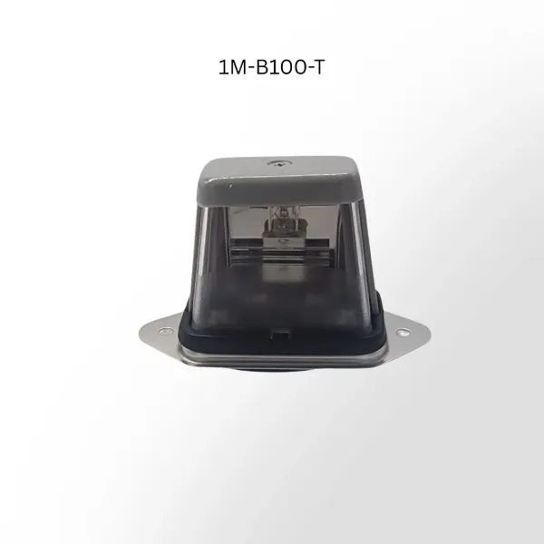 12V Incandescent License Plate Light – Gray Bracket Mount, Single-Wire