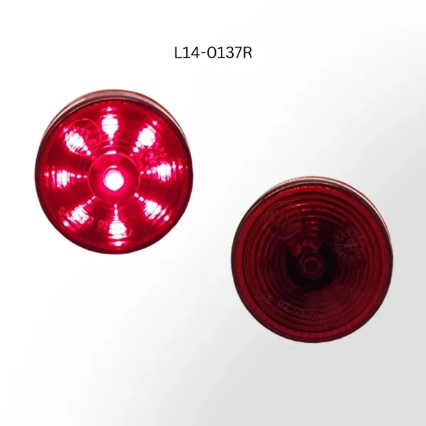 2" Round Red LED Marker & Clearance Light – 9 Diode, Hardwired, Grommet Mount