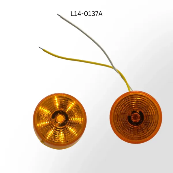 2" Round Amber LED Marker & Clearance Light – 9 Diode, Hardwired, Grommet Mount