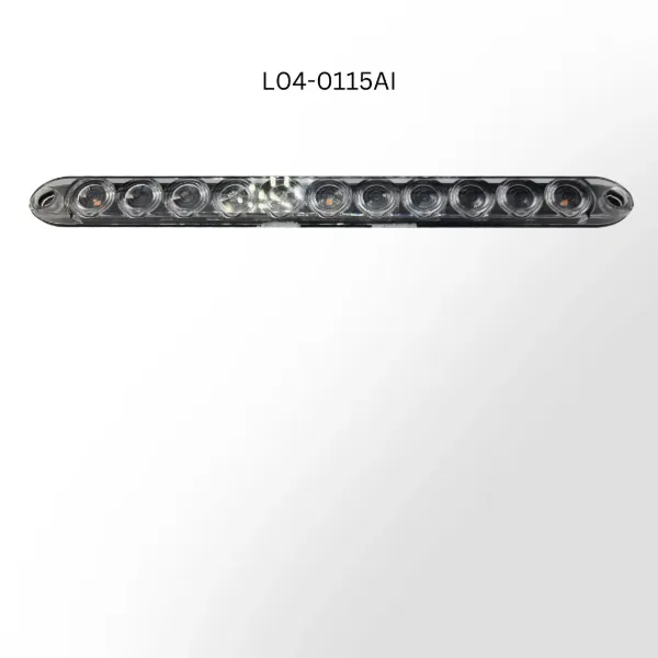 15 Inch Amber LED Trailer Identification Light Bar – 3 LEDs, Clear Lens, Surface Mount