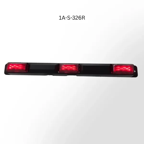 Red LED Trailer Identification Light Bar – 24 LED, Black ABS Base, Hardwired