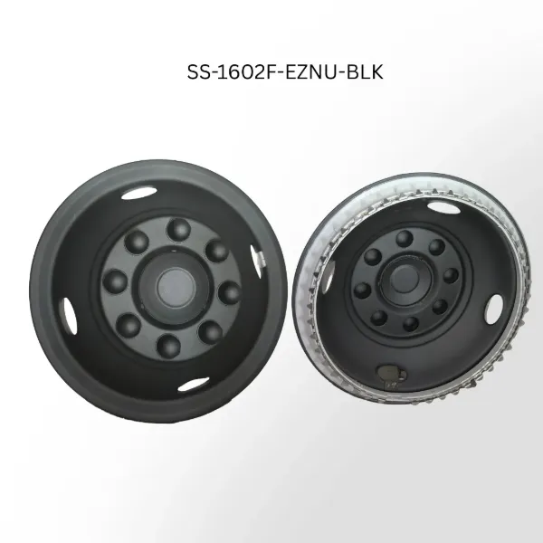 16" x 6" Front Matte Black Wheel Simulator Set – Universal, 8 Lug, 8 on 6.5", 360° Retention, Fits 4x4