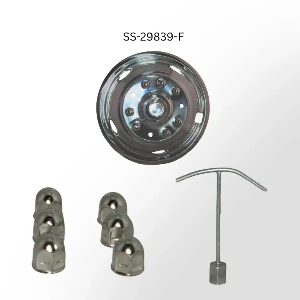 19.5" x 6" Front Wheel Simulator Set – Ford F-450 & F-550, 10 Lug, 5 Hand Hole, Pop-Off Caps
