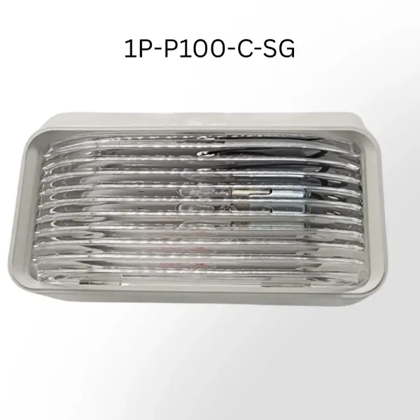 Rectangular Incandescent RV Porch Light – Clear Lens, Self-Grounding