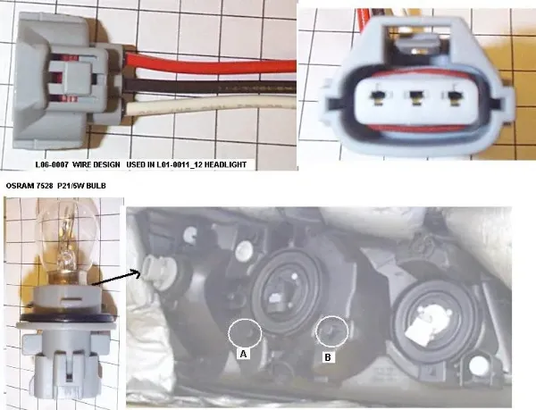 Replacement Pigtail Connector for L01-0011 & L01-0012 Lights