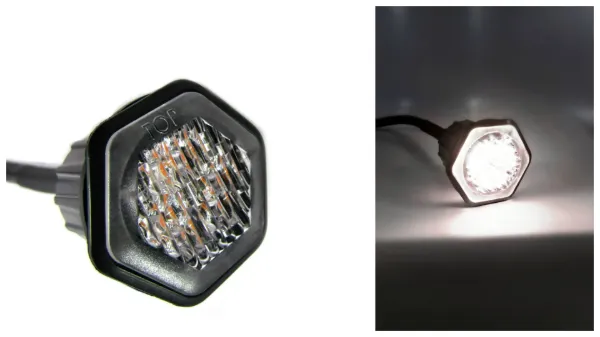 Class 1 Hide-A-Way White LED Warning Light – 6 LED, 19 Flash Patterns, 12/24V, IP67