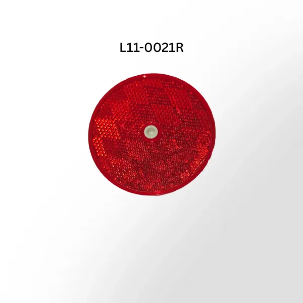 3-3/16" Round Red Reflector – Adhesive Backed & Screw Mount