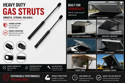 20" 60 lb Gas Strut – 8mm x 18mm Stud, 10mm Socket Ends