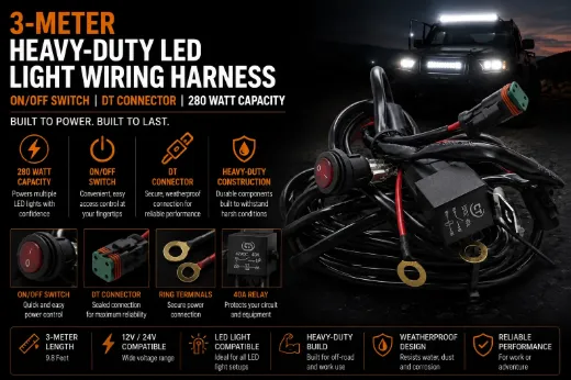 3m Heavy Duty Harness with On Off Switch DT Connector