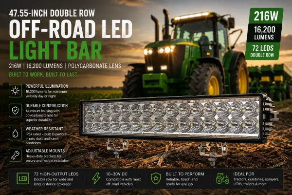 Off Road LED Light Bar Double Row 72W 5400 Lumen 14.5 Inch Aluminum Housing PC Lens