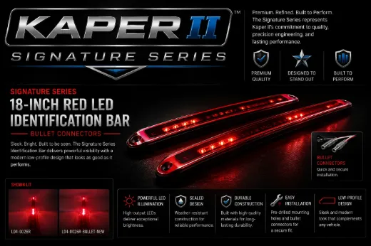 Signature Series 18-Inch Red LED Identification Bar – Bullet Connectors