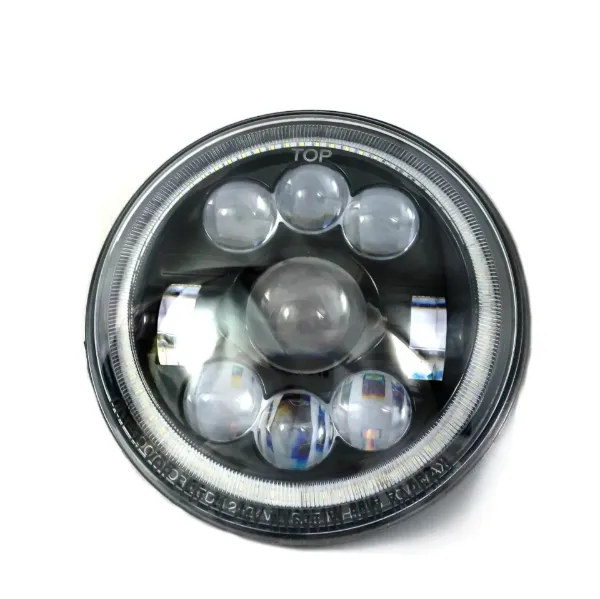 7" Round LED Headlight – High/Low Beam, Black Insert