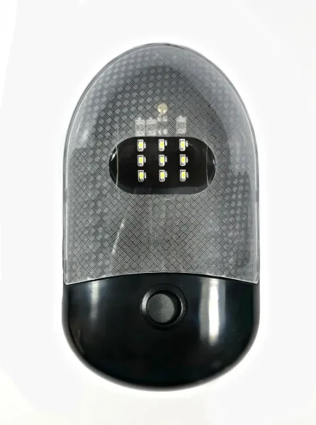 Single Pancake LED Dome Light – 9 SMD, 3500K Warm White, Black Housing with Switch