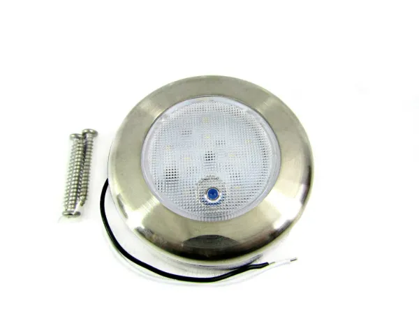 3" Round Click LED Light – 9 SMD, 3500K Warm White, Metal Finish with Surface-Mount Bezel