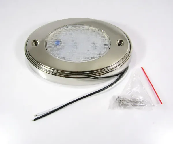 5" Oval Click LED Light – 12 SMD, Metal Finish with Surface-Mount Bezel