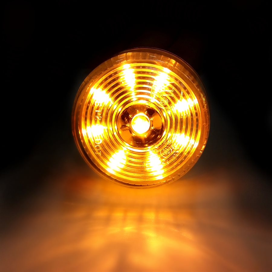 2" ROUND LED MARKER LIGHT, 9 DIODE, AMBER LENS